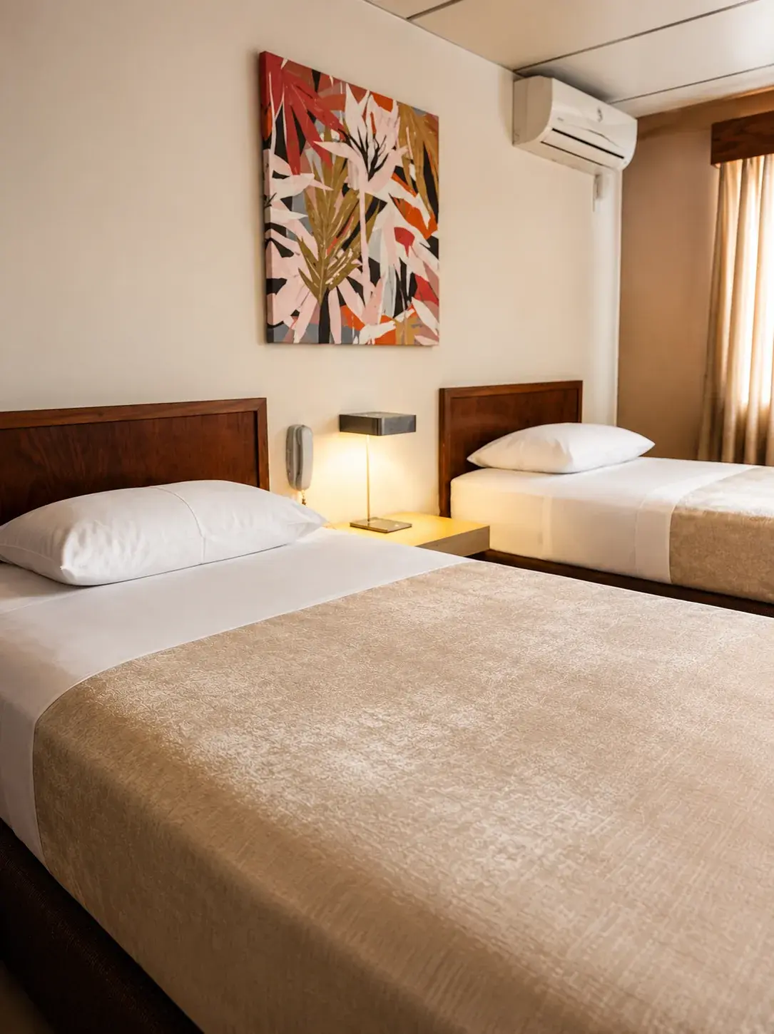Habitacion doble con dos camas individuales en el Hotel Laja City